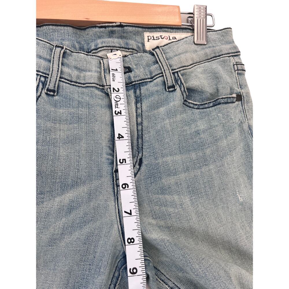 Pistola Women's Distressed Flare Jeans Size 27 Light Wash Denim - Picture 5 of 8